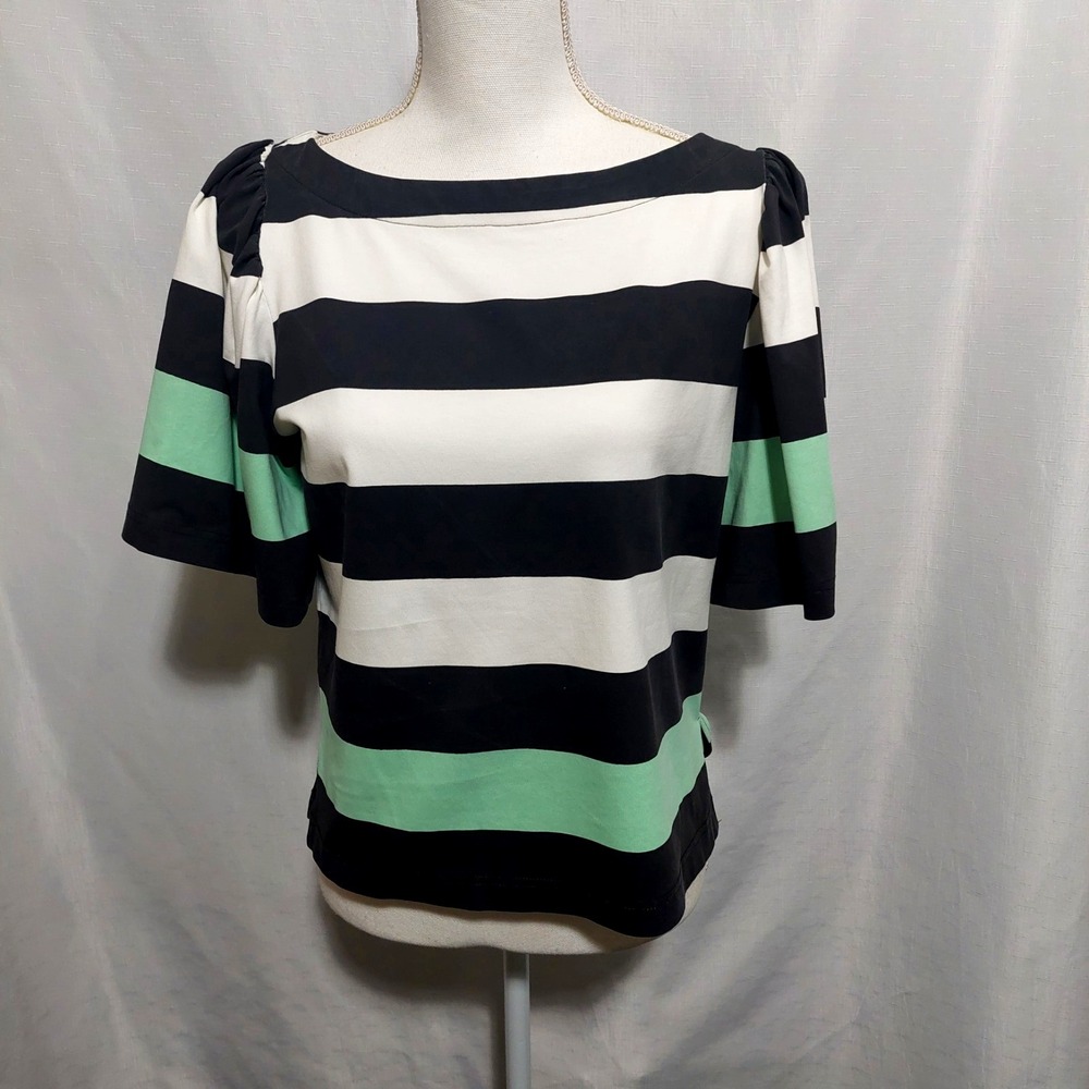 Psophia Vazquez De Castro Womens XS Feminine Blouse Tee Puff Short Sleeves
